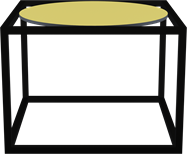 Black Linear Side Table Round